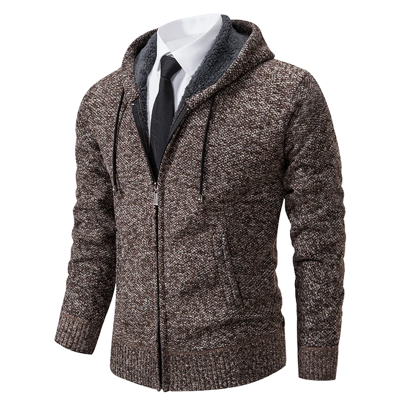 

Men's Fleece and Thickened Cardigan Knitted Sweater Men's Jacket High-Quality Fashionable Cool And Trendy Casual Sweater