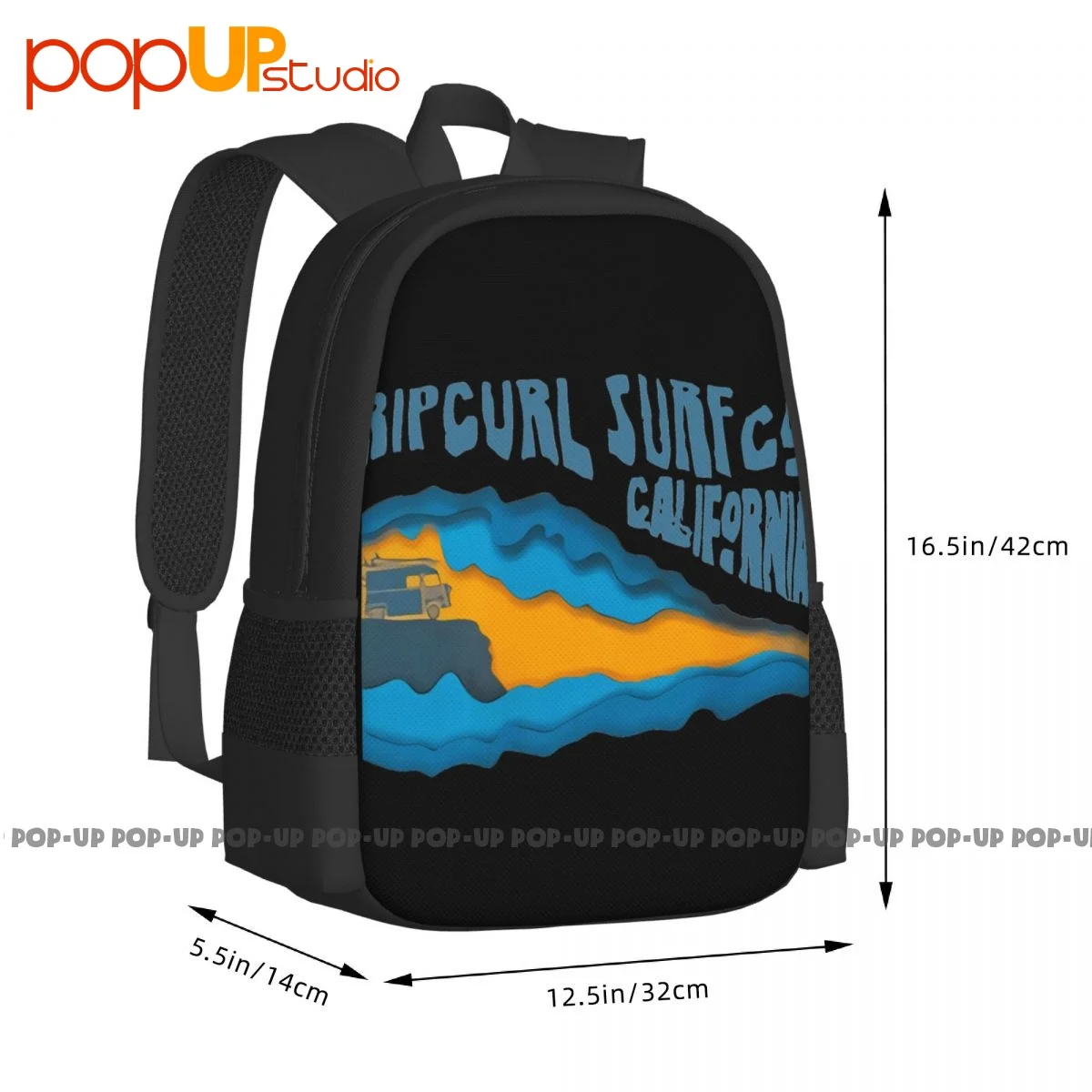 Ripcurl Van Surf Ssoptical Backpack Large Capacity School Art Print Sports Bag Multi-function