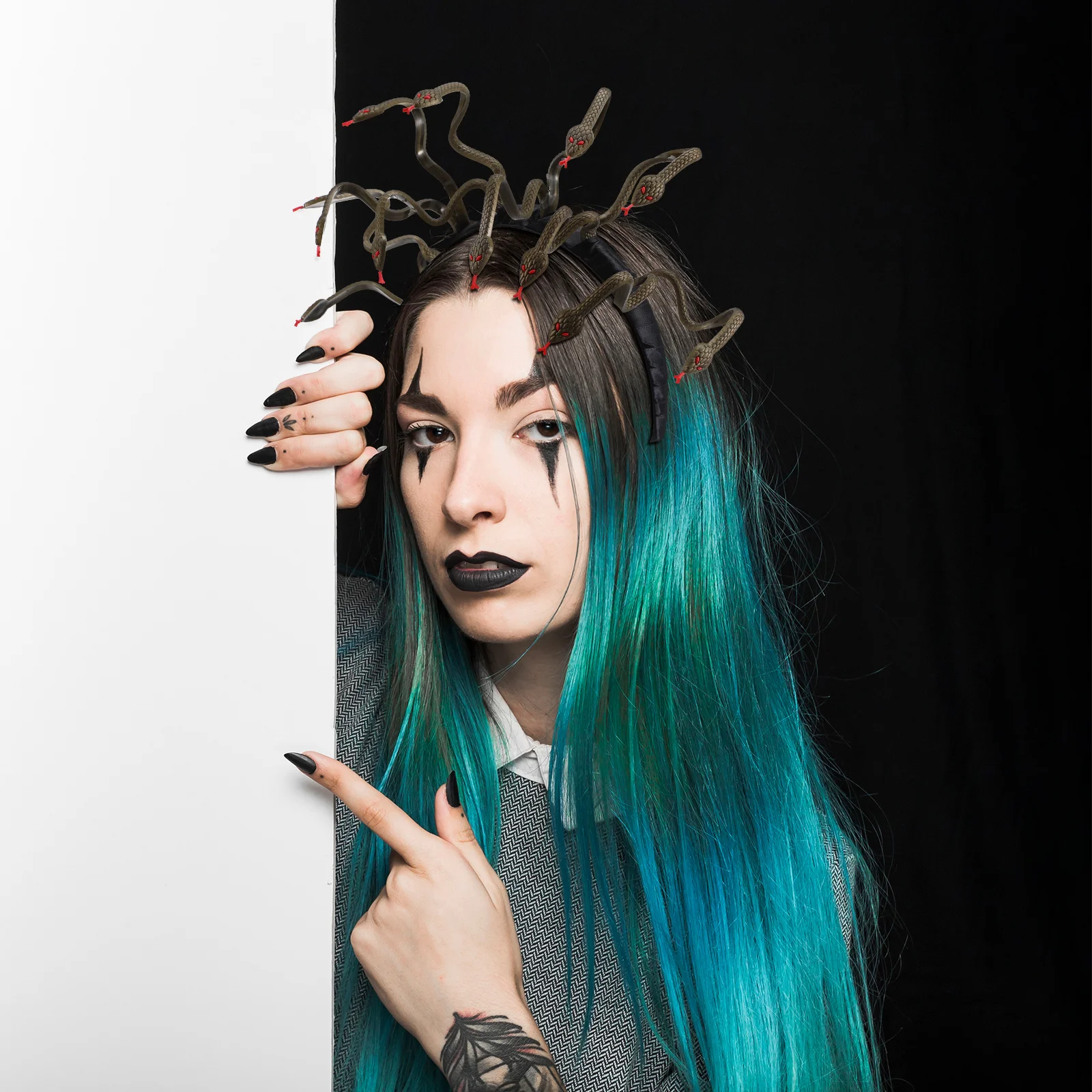 

Medusa Costume Snake Headband For Halloween Carnival Mardi Gras Masquerade Party Greek Egyptian Outfit Cosplay Accessory Hair