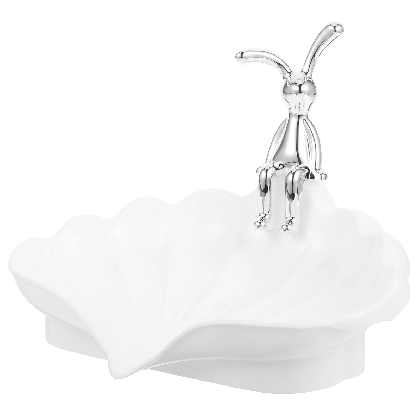 طبق الصابون ذاتي التصريف خفيف الوزن مادة البولي بروبيلين على شكل قذيفة الأرنب حامل الصابون صينية تخزين الحمام مستلزمات الحمام #4