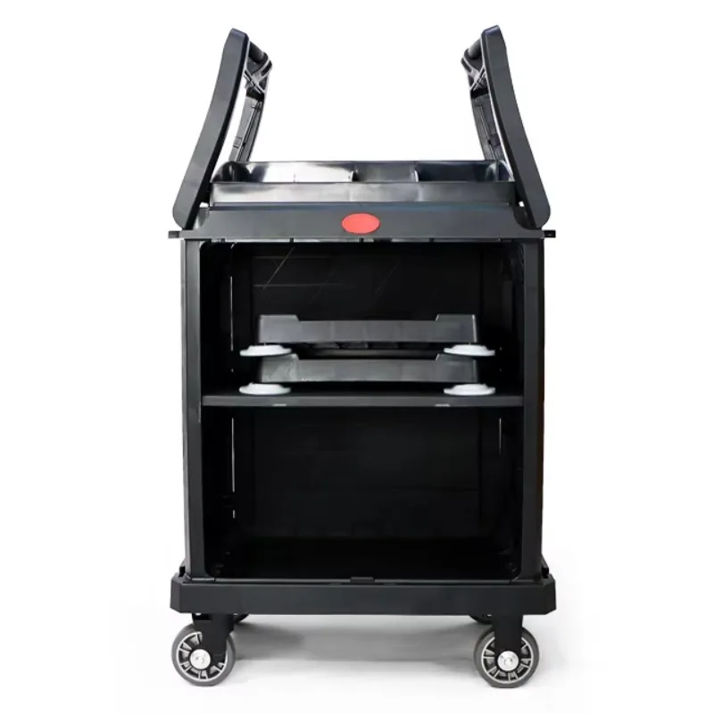 Dedicated Hotel Linen Cart Stainless Steel Multi-Functional Cleaning Trolley for Guest Room Entrance Sanitation Work Cart
