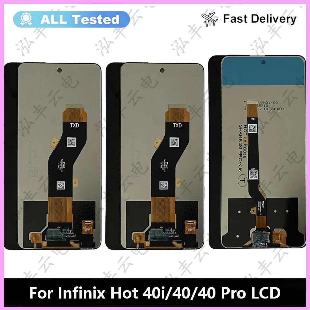 100% Tested For Infinix Hot 40 Pro X6836 X6837 LCD Display Screen Touch Digitizer For Infinix Hot 40i X6528B Display LCD Parts