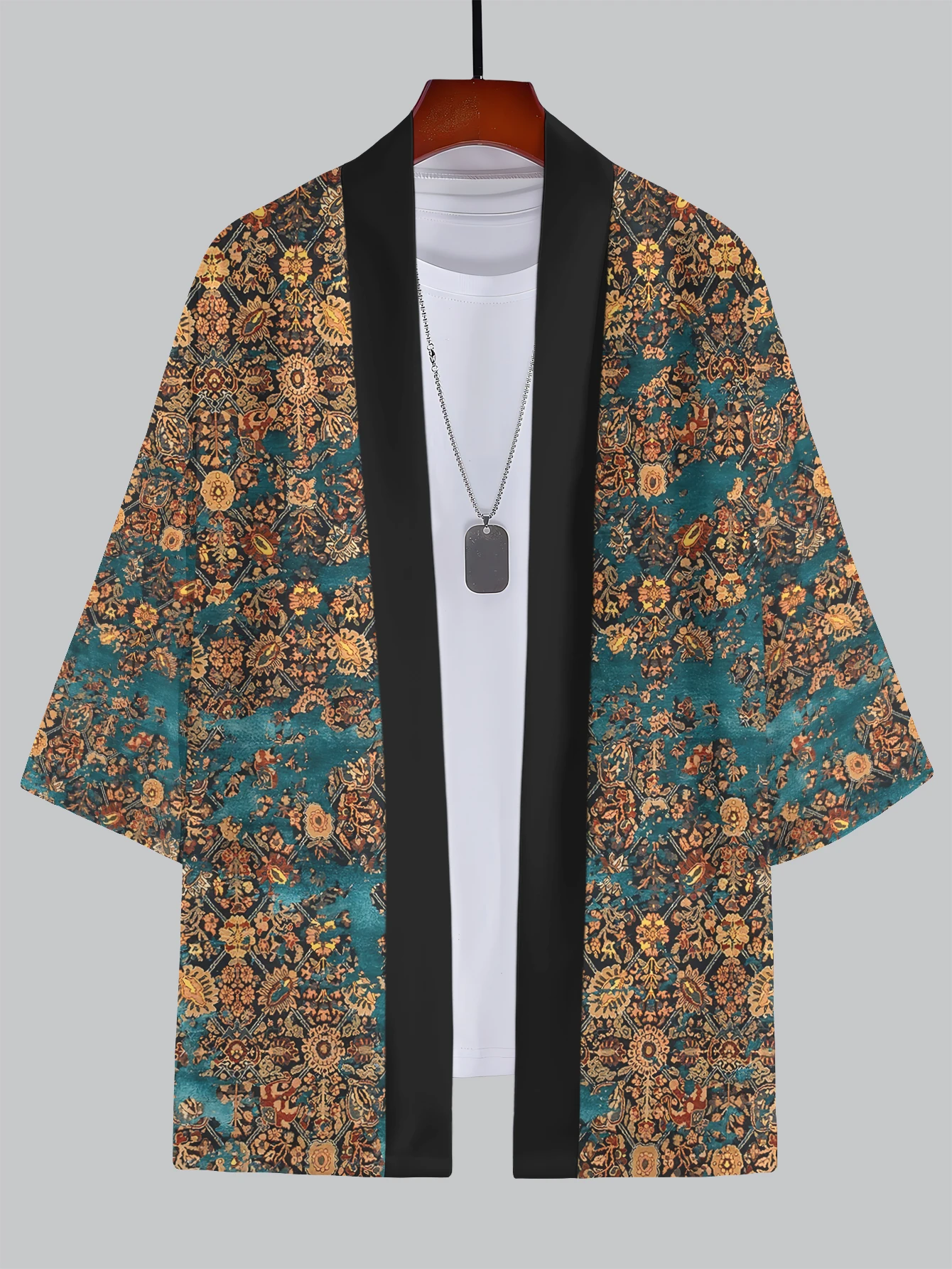 2025 New Summer Men's 3D Kimono Bundle - Geometric & Gradient Patterns