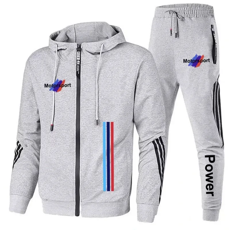 

2025 new BMW cross-border popular men's casual sports set zipper jacket cardigan+jogging pants sports set suitable for couples