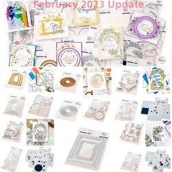 New 2024 Florals Frame Clear Stamps Metal Cutting Dies Stencil Hot Foil DIY Scrapbooking Album Stamp Make Paper Card Embossing