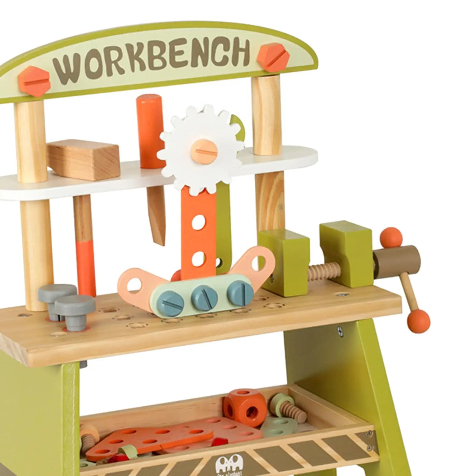 Small Wooden Kid Workbench Toy DIY Playset Creative Children Repair Play Tool Set for Ages 3+ Girls Boys Child Holiday Present