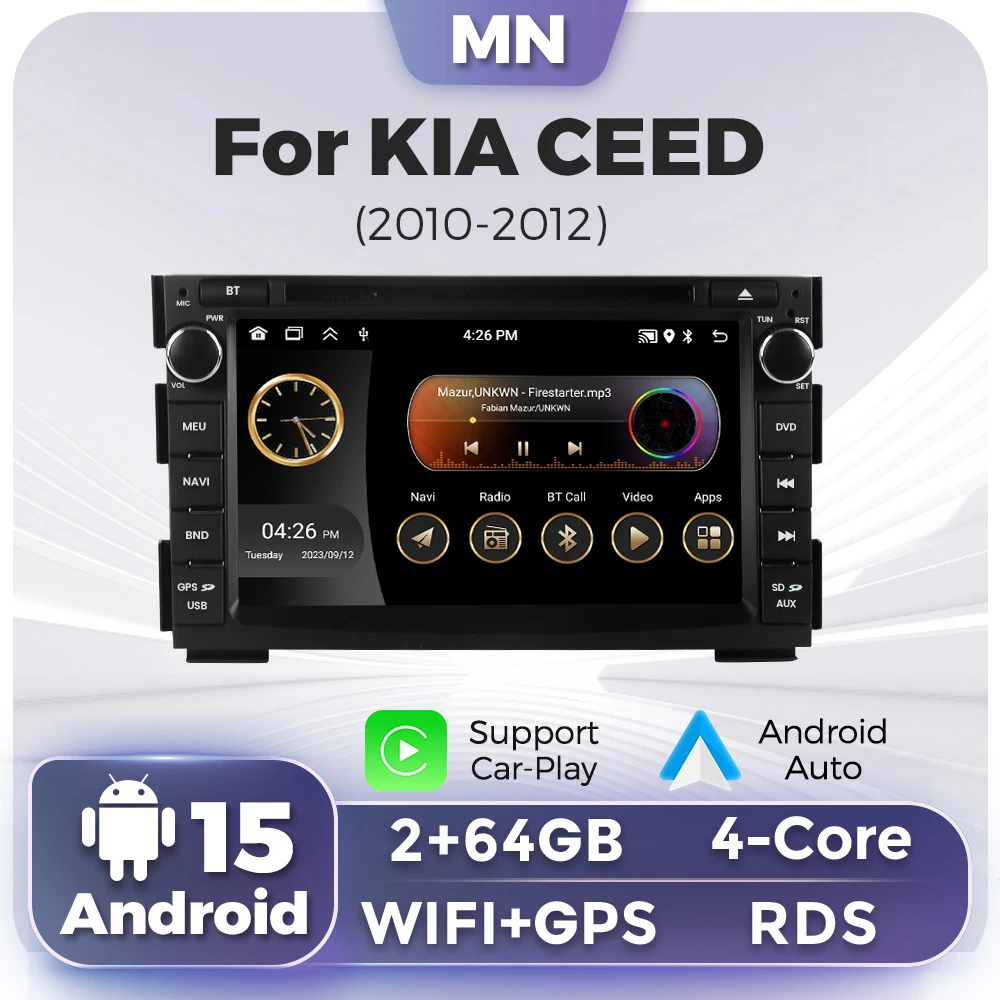MEKEDE 7-Zoll-Bildschirm RDS-Navigation für Kia Venga CEED 2010-2016 Autoradio Multimedia Intelligentes System WIFI Carplay Haupteinheit