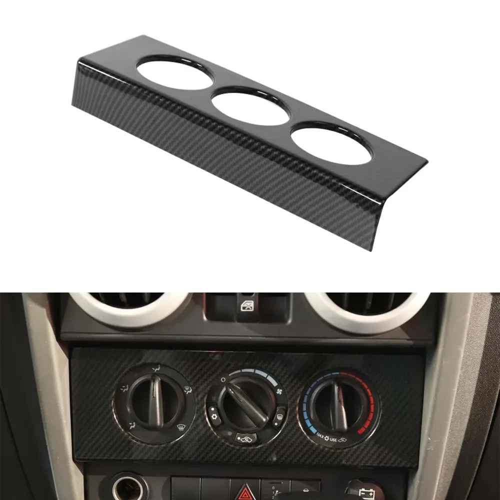 

Car Air Conditioner Adjust Button Switch Panel Decoration Frame Cover Stickers For Jeep Wrangler JK 2007-2010 Interior Car Trim