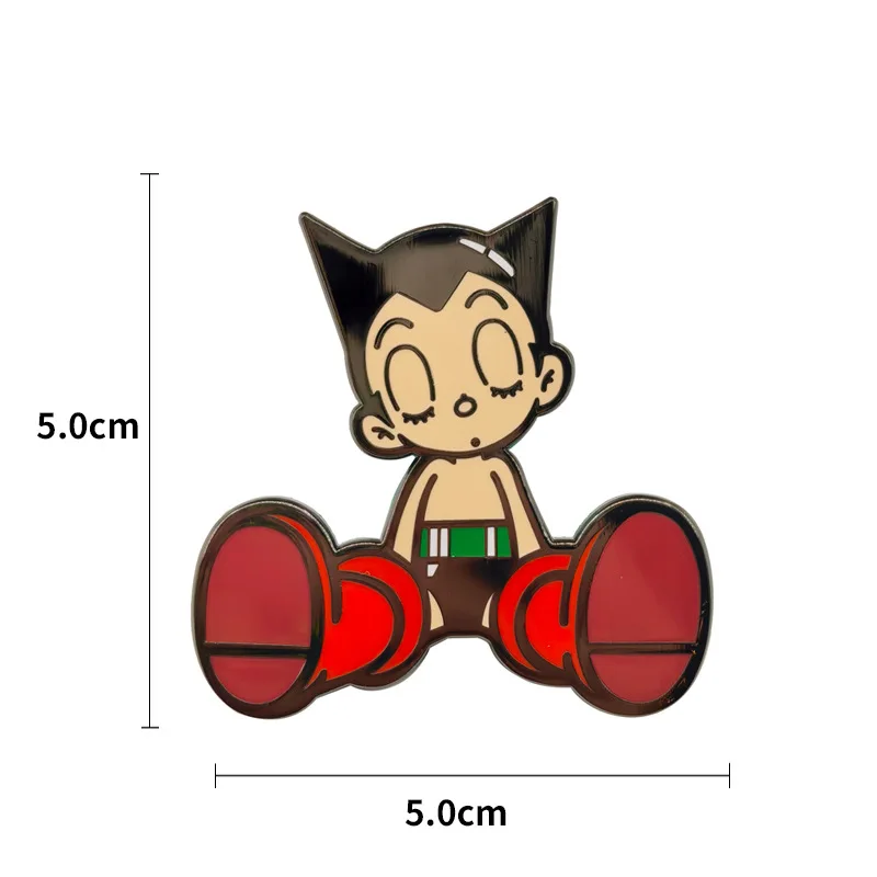 Mighty Atom Metal Pins Anime Tetsuwan Atom Badges Astroboy Pendant Animation Brooches for Bag Backpack Clothing Lapel ACG Toys view 5
