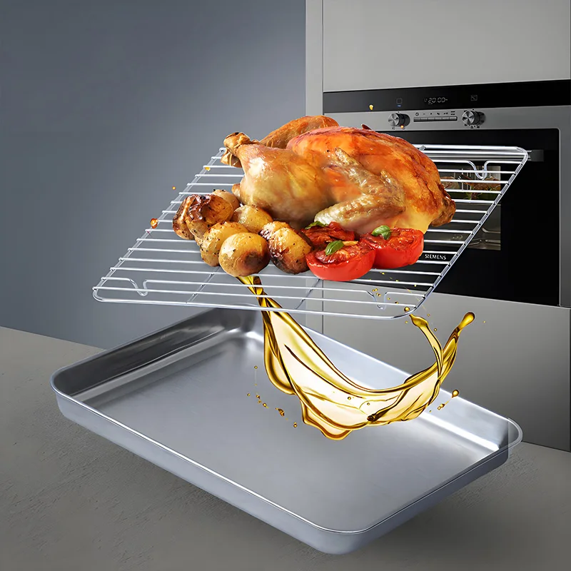 

Healthy Cooking Tray, Drains Excess Oil for Crispy Food. 29cm, Non-Stick Coating, Easy Clean