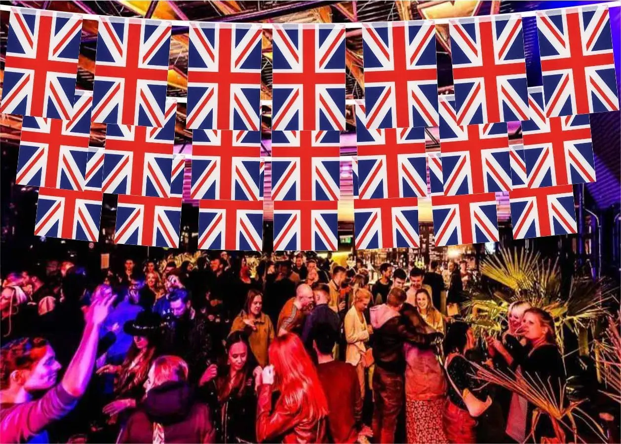 Flagnshow 100% Polyester  20*30cm 20 pcs UK Britain Bunting String Flags