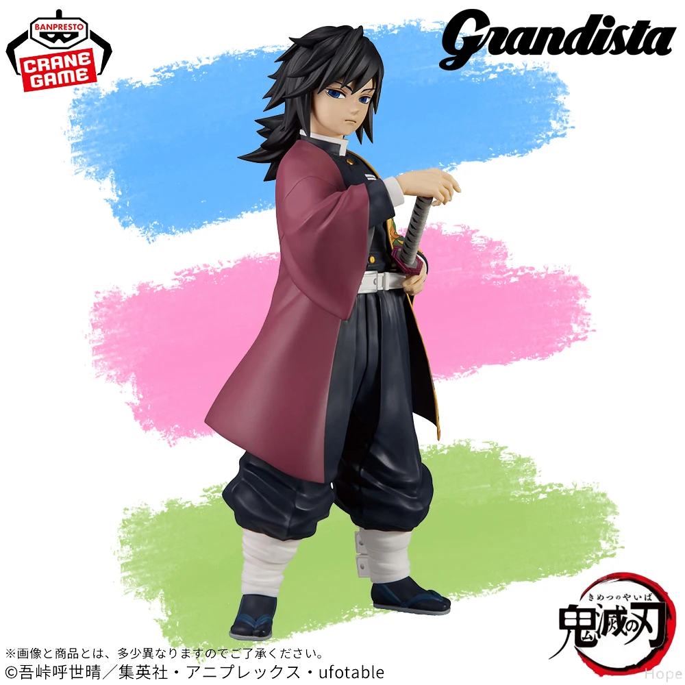 재고 있음 오리지널 BANPRESTO Grandista Demon Slayer 토미오카 기유 피규어 애니메이션 모델 정품 박스형 장난감