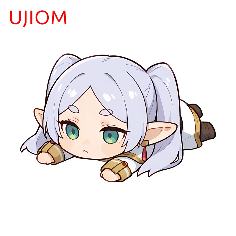UJIOM Cute Frieren Prone Posture Wall Sticker Naughty Veneer Decoration Decal Eye Catching Items Room Accessories Poster