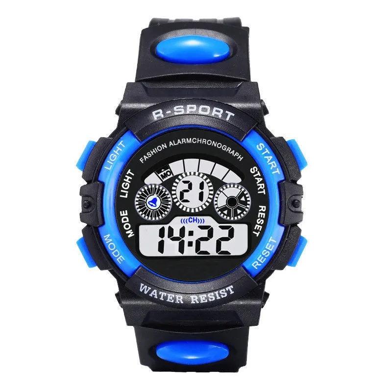 Orologio per bambini alla moda Orologi sportivi Cinturino in silicone Orologio digitale LED impermeabile per bambini Studente Ragazza Ragazzo Orologio da polso