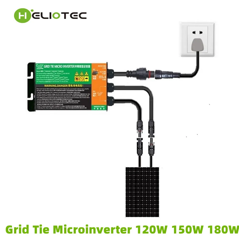 heliotec mppt micro inversor varanda pv grid tie system para uso domestico dc10830v entrada solar saida ac 110v240v 120w 150w 180w 01