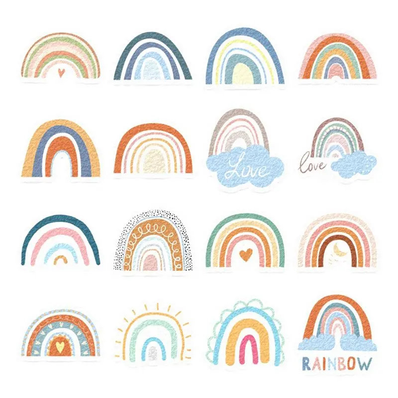 AA83 16PCS Calm Stickers for Anxiety Sensory, Stress Anxiety Relief Items Rainbow Styles Tactile Rough Textured Calm Stickers