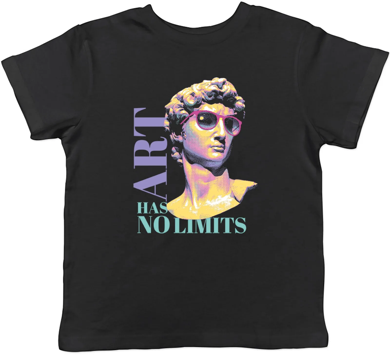 Art Has No Limit Head Bust with Sunglasses Funny Kids T-Shirt Boys Girls Gift