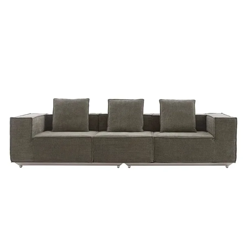 

Tofu block sofa corduroy fabric living room modern simple Italian sofa