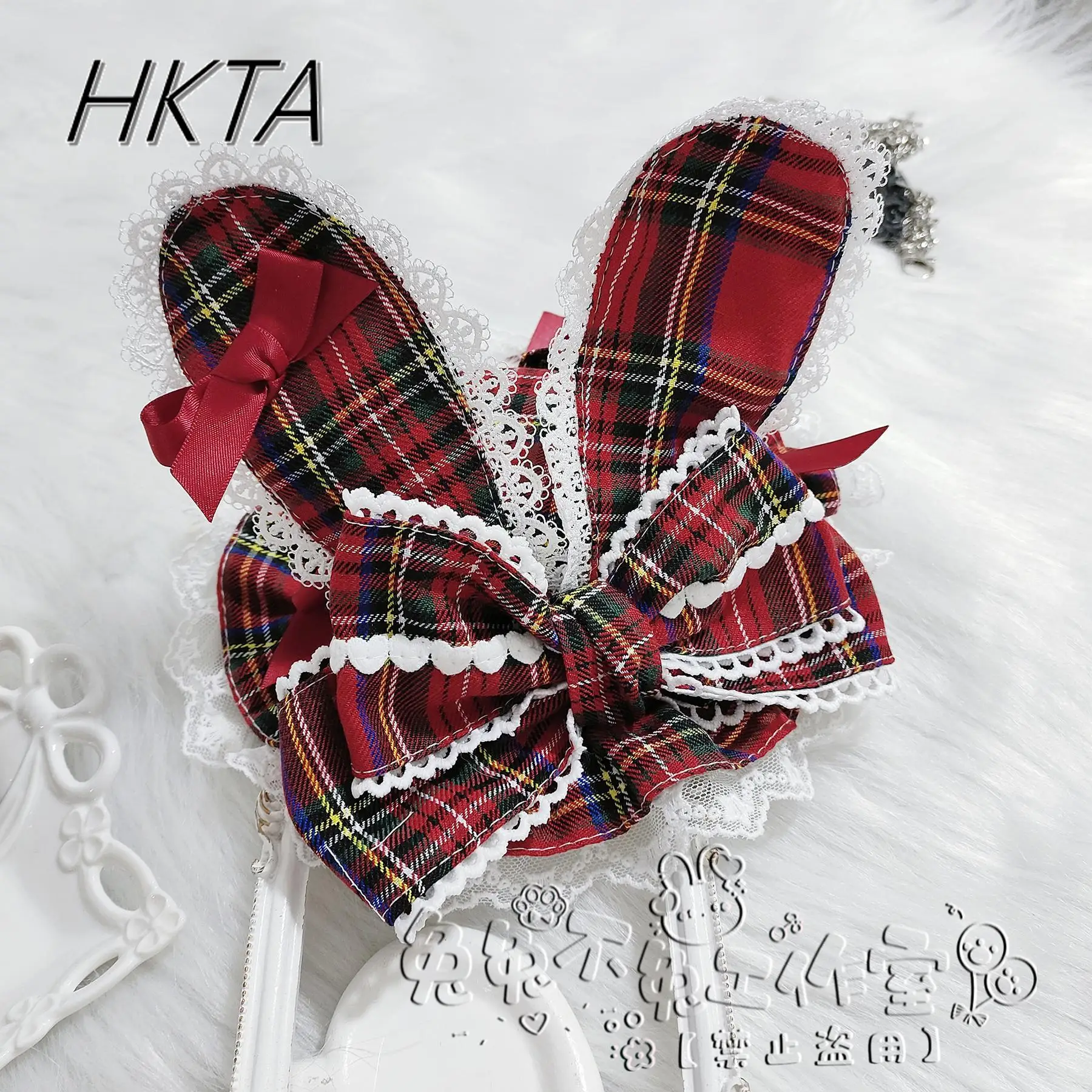 Lolita doux mignon noël nouvel an rouge Plaid chapeau Kc cheveux accessoires femmes Kawaii dessin animé dentelle couture arc épingles à cheveux fille