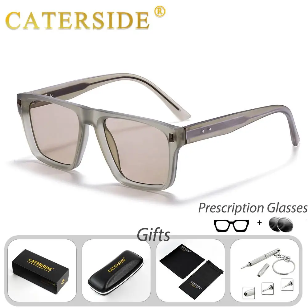 CATERSIDE Neue Retro Herren-Korrektionsbrille mit quadratischen Gläsern, optische Sonnenbrille für Damen, Myopie, Weitsichtigkeit, modische Brille – Detail 1