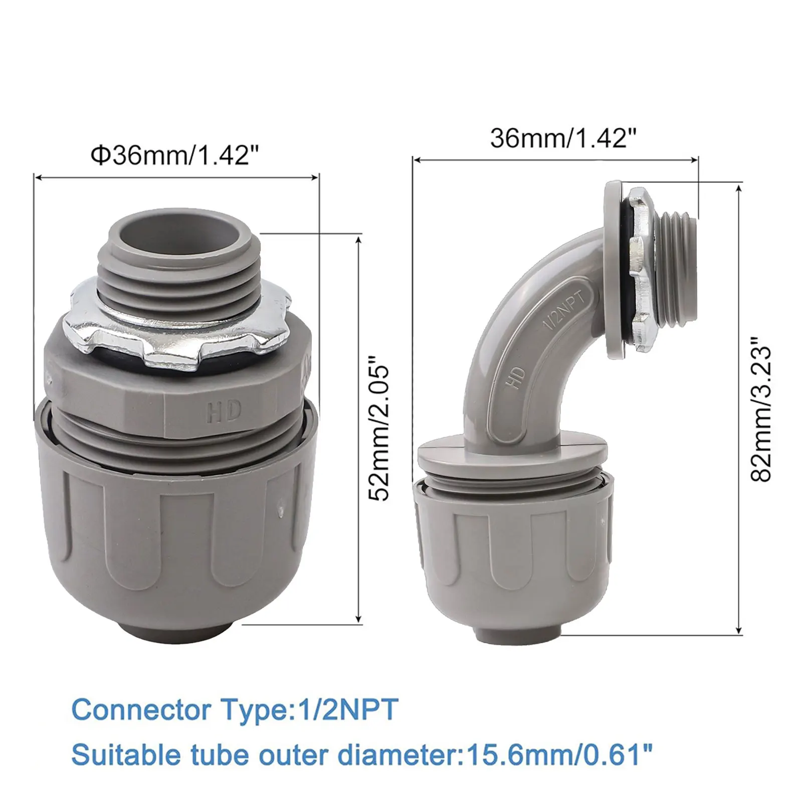 

Elbow Connectors Flexible Fittings For Flexible Conduits 1 2 Non-metallic Tight Connectors Versatile Applications