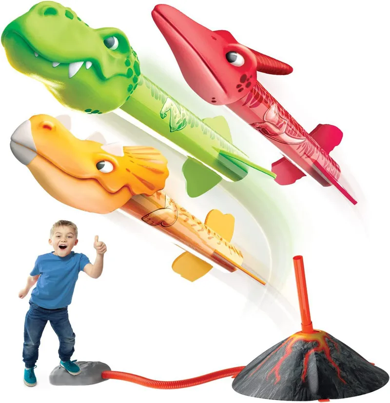 Rocket Foot Pump Launcher Toys Flying Dinosaur Jump Stomp Fun Parent-child Interactive Pedal Games Children Outdoor Sports Toys