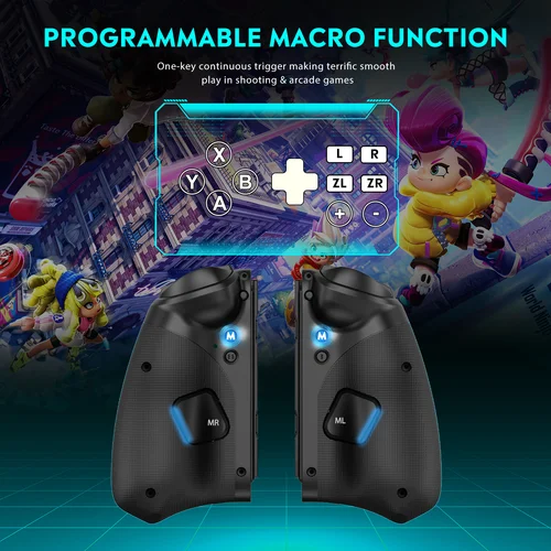 Imagen 2 del producto Joy-pad inalámbrico con luz QRD Stellar T5 Original con luces RGB para Switch/Lite/OLED/Switch 2, con programable, Turbo y Macro