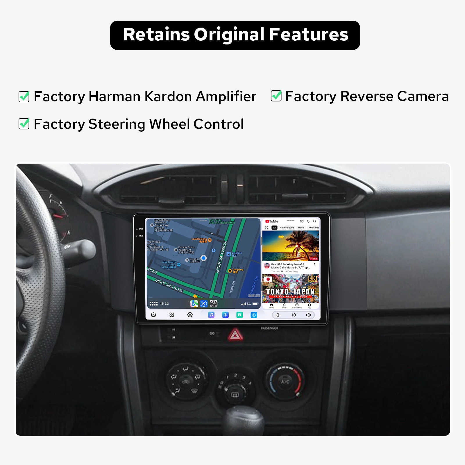9.5 Inch 2K QLED 12+256GB Android Car Stereo for Toyota GT86/Subaru BRZ/Scion FRS 2012-2016 LHD CarPlay GPS Navigation System
