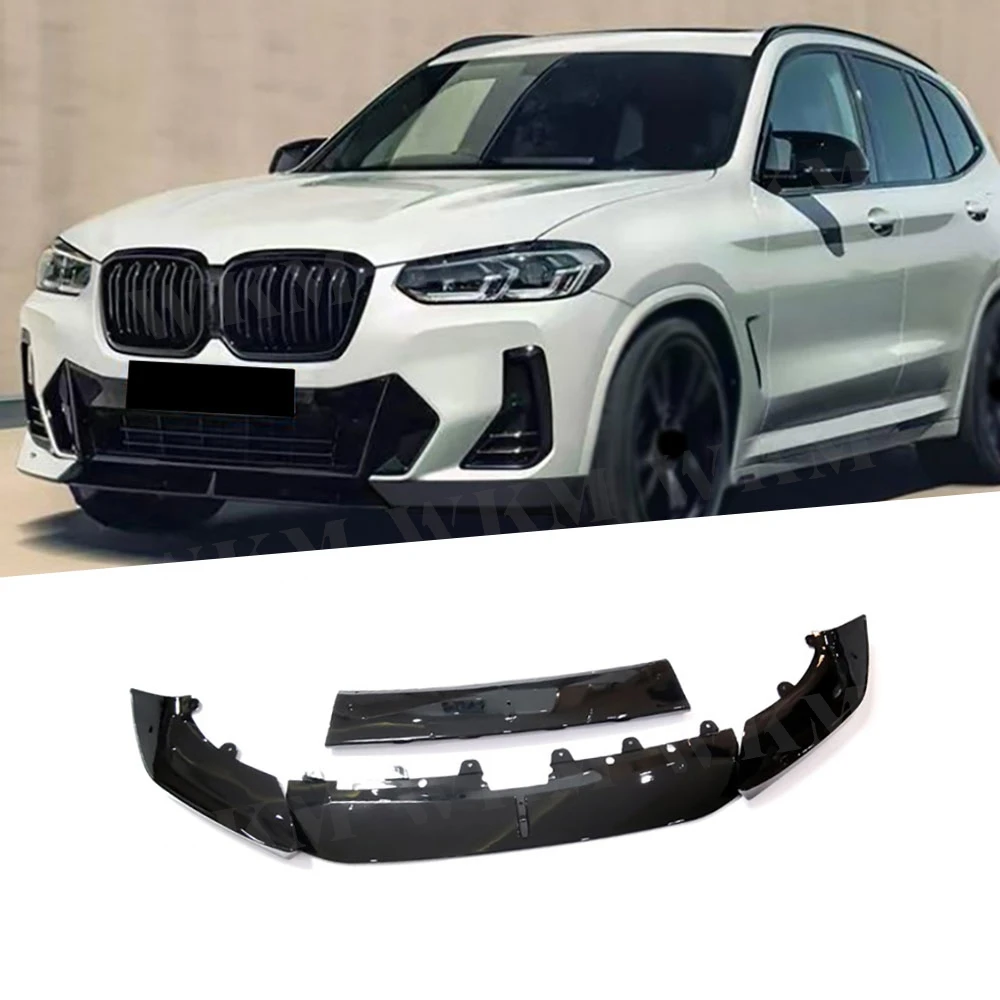 

ABS Gloss Black for BMW ix3 2022+ Front Bumper Splitter Lip Spoiler Diffuser Guard Body Kit Cover ABS Carbon Look