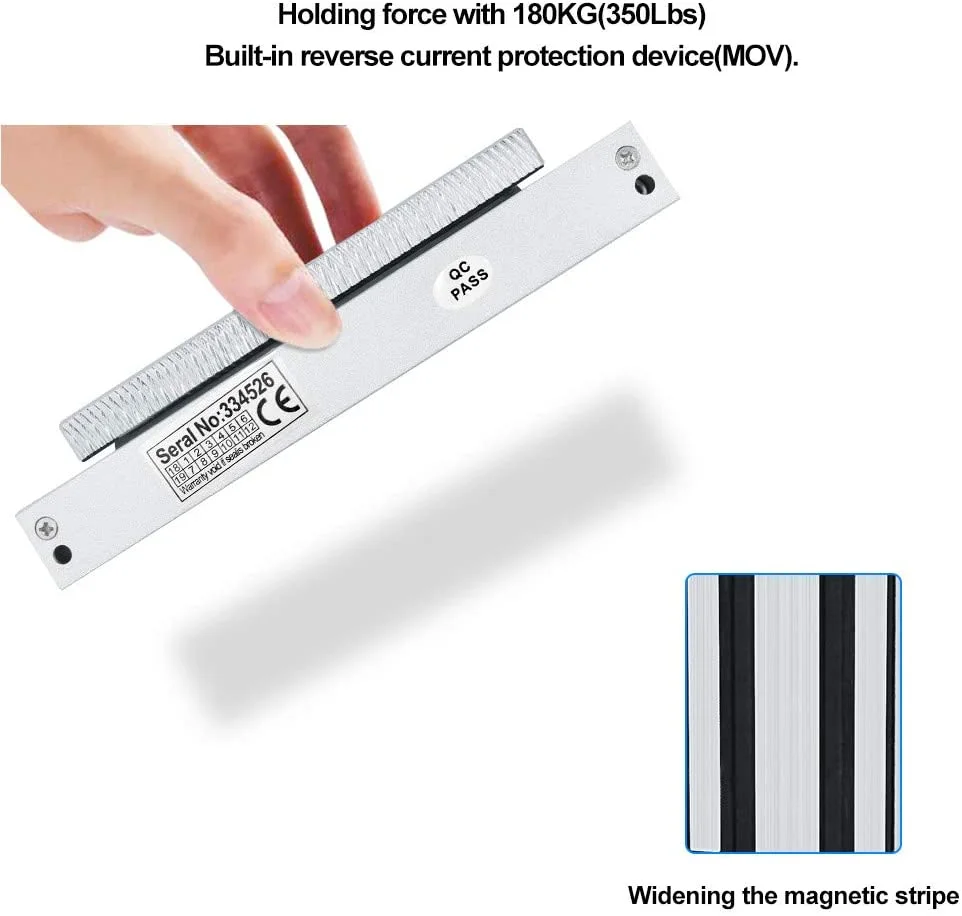 Yitoo 180kg fechadura eletromagnética elétrica dc12v 380lbs força de retenção fechaduras de porta eletrônica à prova dwaterproof água uso ao ar livre