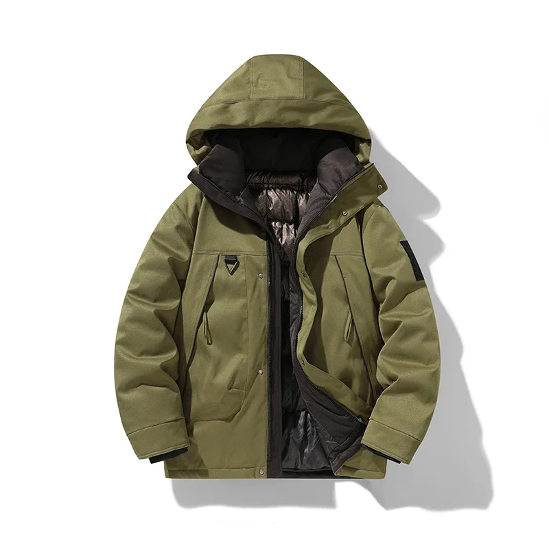 

-20 ℃ Men's and Women's Warm Parka Lining Graphene Design Winter Cold-proof Hooded Cotton Jacket Casual Fashion Waterproof Coat