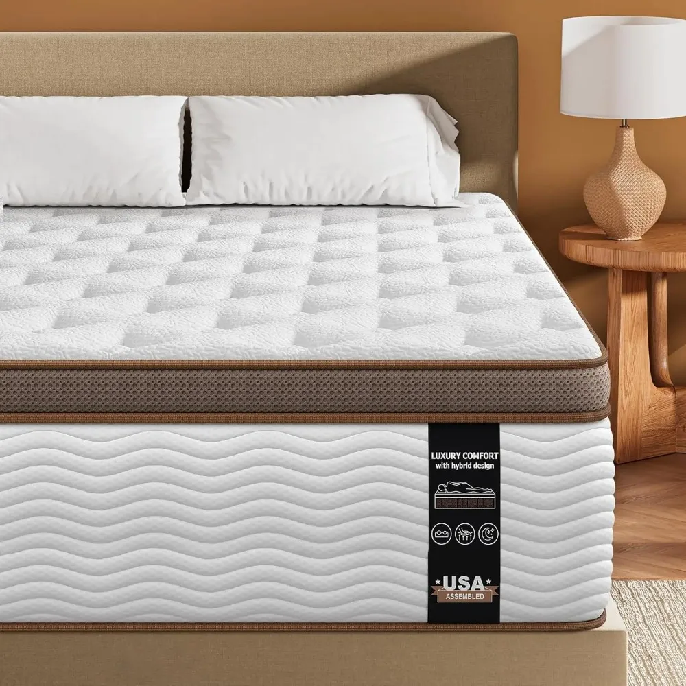 Queen Size Mattress Medium Firm - 14 Inch Hybrid Mattresses with Orthopedic Spinal Support & Motion Isolation -, Customized