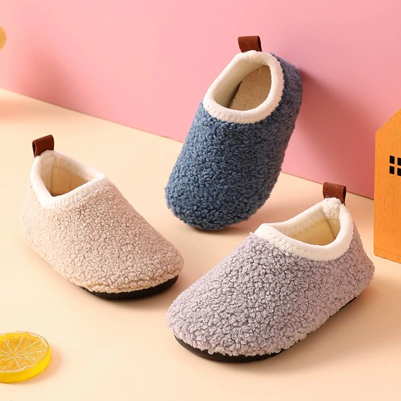 

Eyriphy New Autumn Winter Baby Non-slip Cotton Shoes Children's Floor Socks Shoes Soft Indoor Cotton Slippers for Boys and Girls