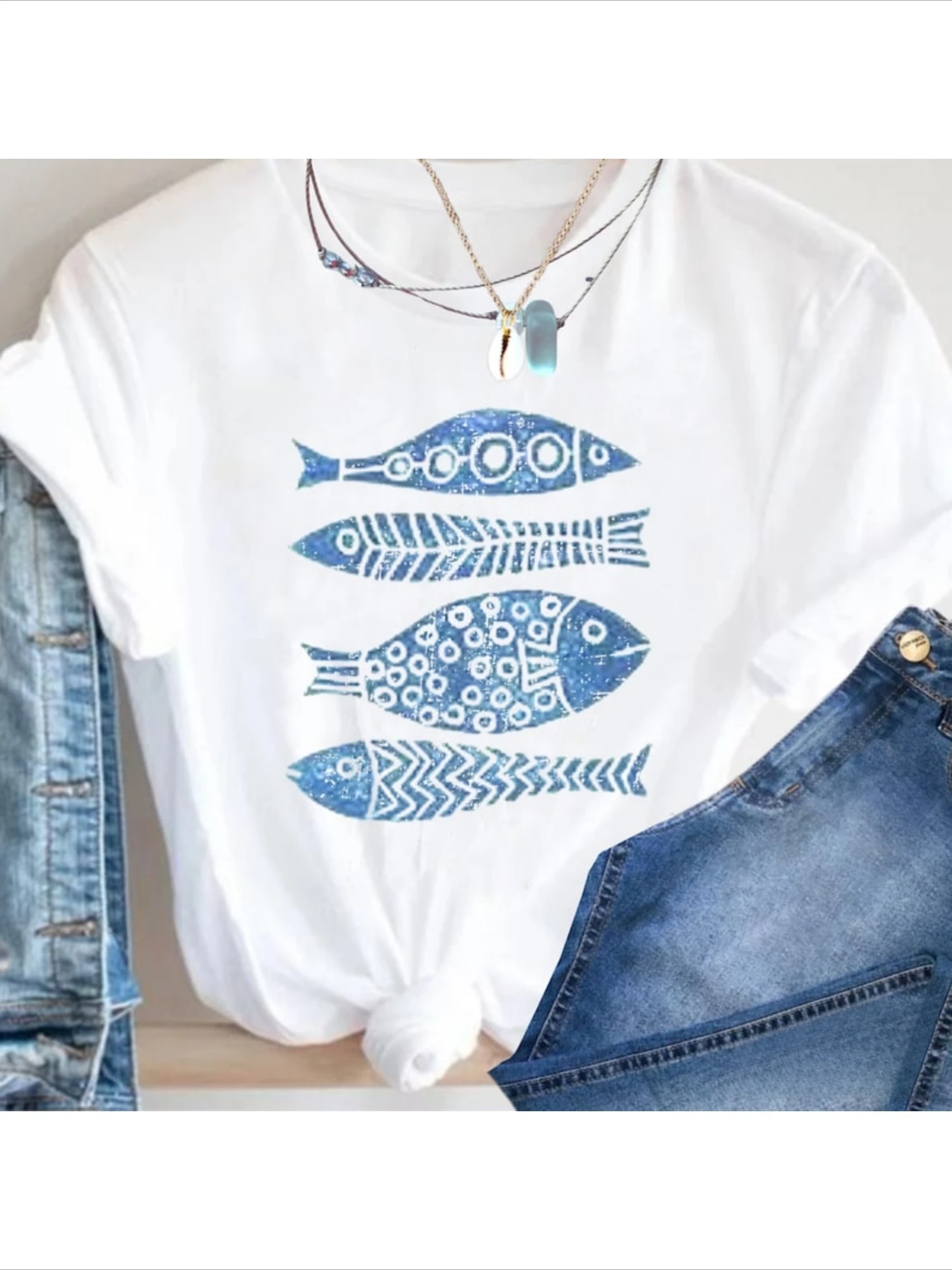 Summer Clothing Holiday - Holiday Style Fish Print Summer Women's