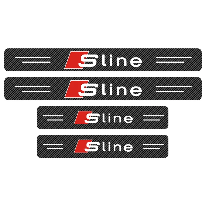 Carbon Fiber Car Door Plate Threshold Protector Sticker For Audi S line A6 A4 TT Q3 Q5 Q7 A5 A7 S3 S4 S5 S6 S8 RS3 RS4 RS5 RS6