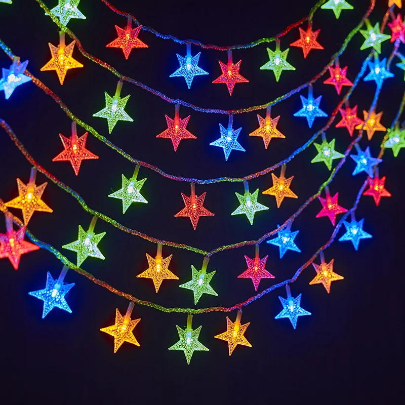 1.5m/3m/6m/10m LED Star String Lights Christmas Garland Battery USB Powered Wedding Party Curtain String Fairy Lamps For Home