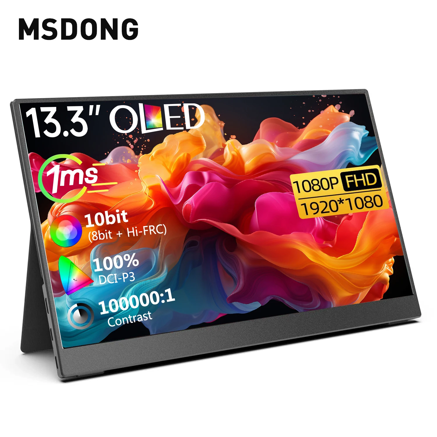 MSDONG 13.3\'\' OLED Portable Monitor 1080P FHD A+ Gaming Monitor Computer Extended Screen ps4 ps5 switch xbox Laptops 13.3 Inch