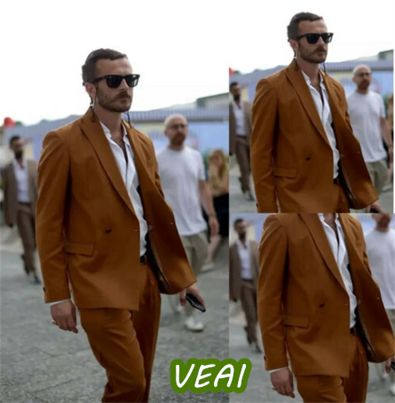 

Мужские костюмы цвета хаки по индивидуальному заказу для свадьбы, жениха, деловая вечеринка, комплект из 2 предметов, приталенные костюмы для выпускного вечера (пиджак + брюки)