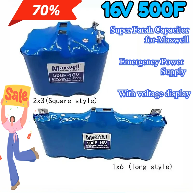 

16V 500F Super Farah Capacitor for-Maxwell Car Starter Rectifier Regulator 2.7V 3000F Audio Capacitor Emergency Power Supply