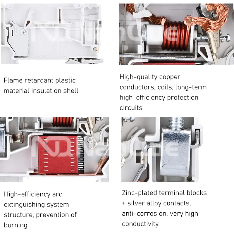 태양광 패널 DC 회로 차단기, DC MCB 250V, 500V, 750V, 1000V, 2P, 3P, 4P, 16A, 32A, 50A, 100A, 125A, 비편광 DC 차단기, PV 시스템