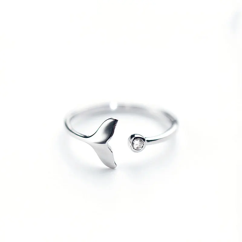 

925 Sterling Silver Fish Tail Adjustable Rings For Women Wedding Engagement Luxury Jewelry Jewellery