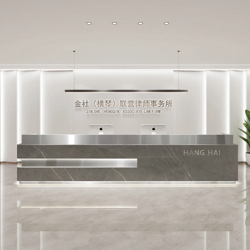 

Luxury Modern Reception Desks Shop Beauty Bar Hotel Restaurant Executive Display Reception Desks Long Bureau Trendy Furniture