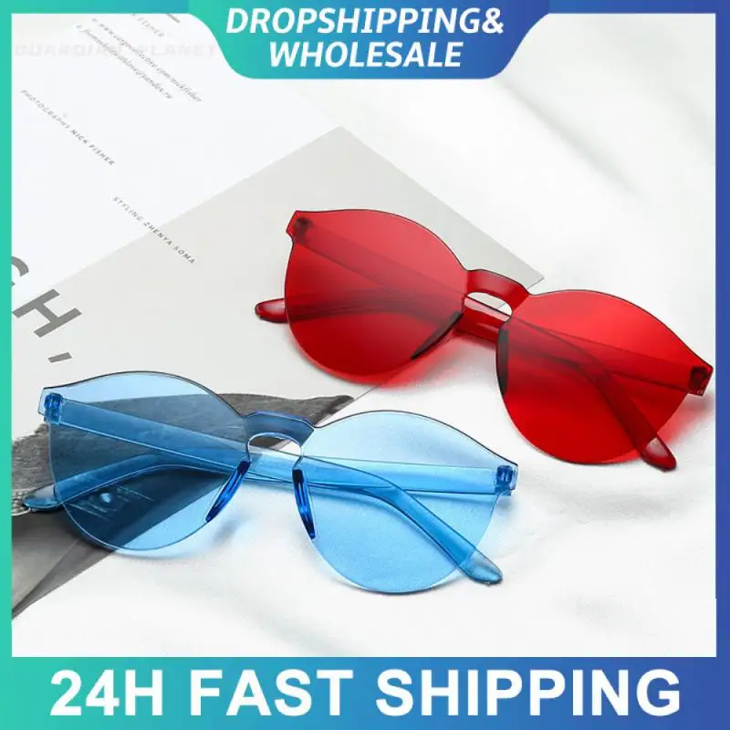 Rimless Candy Gradient Sunglasses Children Colored Party Eyeglass Decoration Adult Casual Various Styles Travel Cycling Glasses