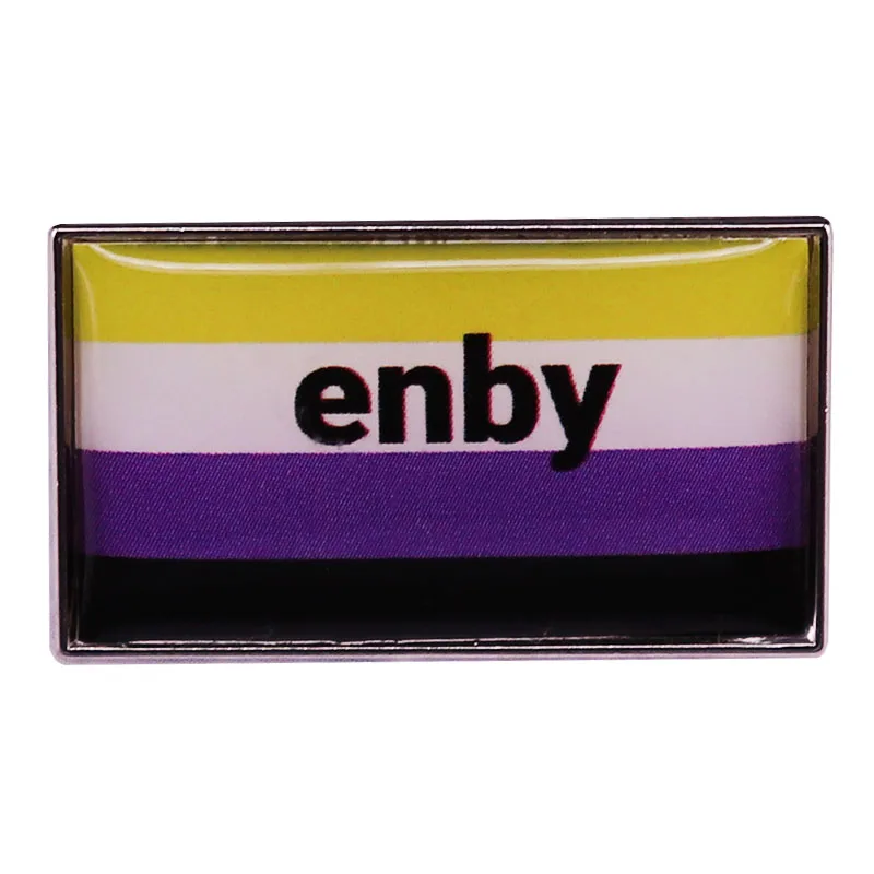 Enby Pride flag enamel pin Nonbinary LGBT brooch Non Binary Pronouns Sexuality badge for backpacks fashion Jewelry Gift