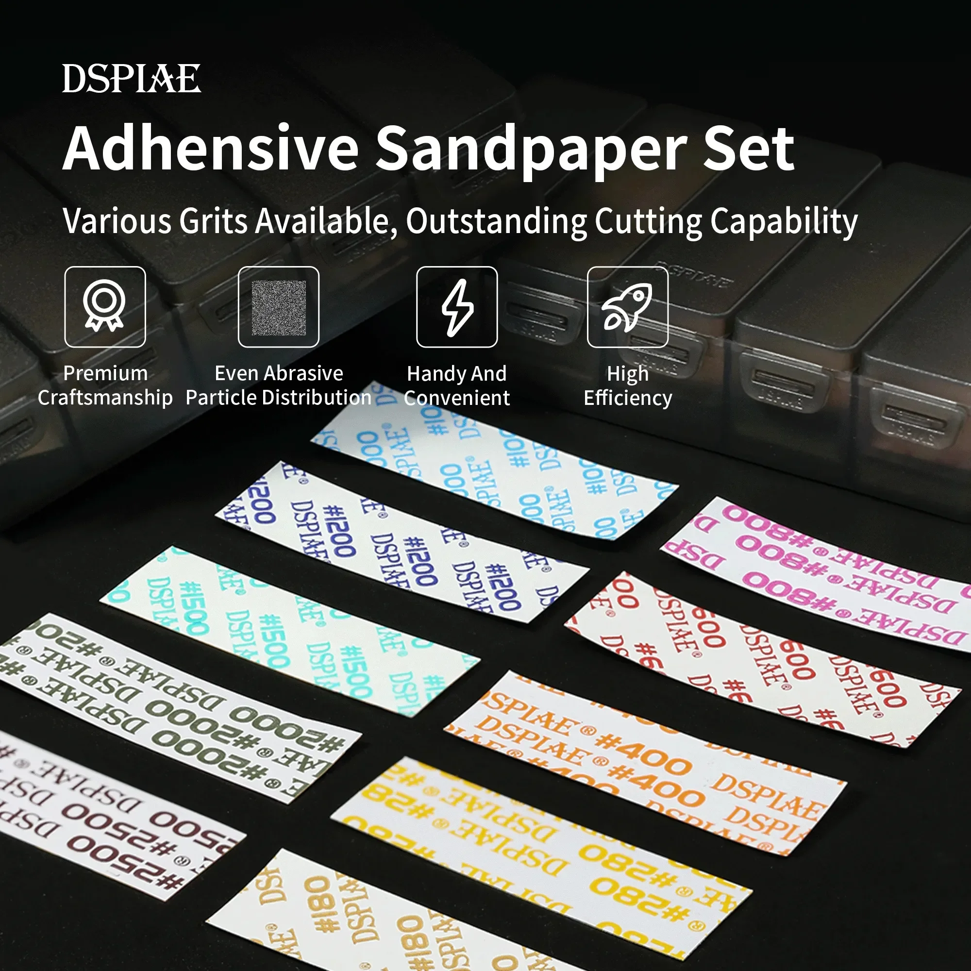 DSPIAE SP-S Pre-cut Self Adhesive Sandpaper Set for Gundam Model Making Hobby Modeling Tools DIY Accessory