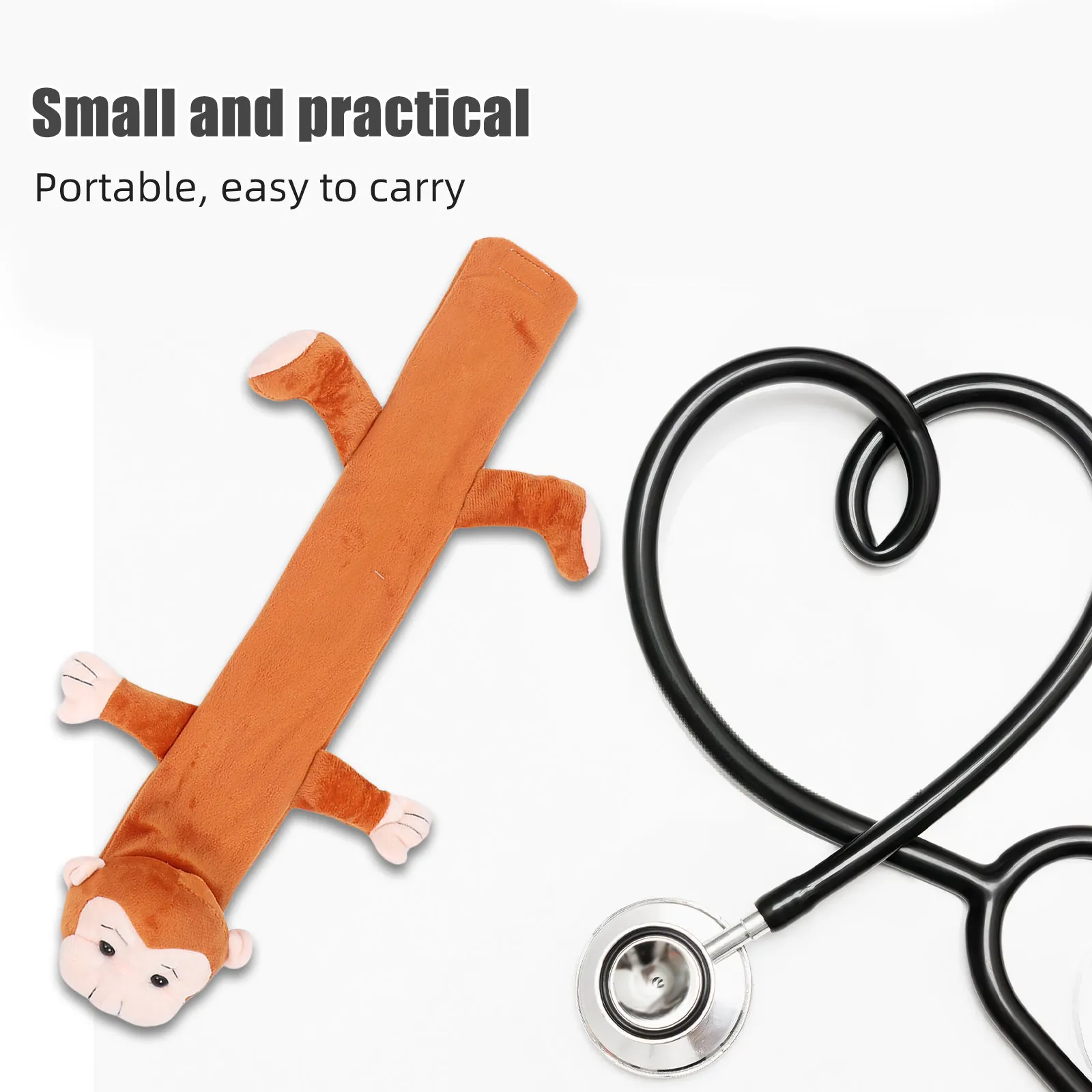 

2 шт. милых чехлов для стетоскопа в виде животных, мультяшные накладки на шею для врачей и медсестер, удобные, мягкие, приятные для кожи, для педиатрического осмотра
