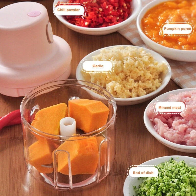 Mini Elektrische Knoblauch Chopper Fleischwolf Knoblauch Stampfer Maschine Robuste Langlebige Zerkleinert Ingwer Gemüse Brecher Babynahrung Maker