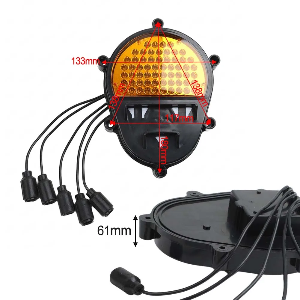 LED Red Yellow Brake Stop Light Rear for Hummer H1 For Humvee For M35 M998 12V 24V Signal Lamp with 5-Wire Replaces 12422958