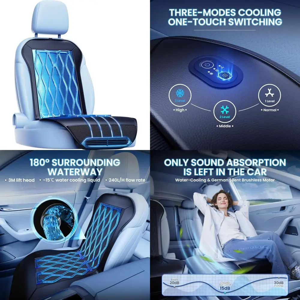 غطاء مقعد السيارة للتبريد، المقعد الأمامي، 12 فولت - 24 فولت، وسادة تبريد لمقعد السيارة بأشباه الموصلات مع 3 أوضاع لدرجة الحرارة، مبردات المقعد لسيارات الدفع الرباعي/T