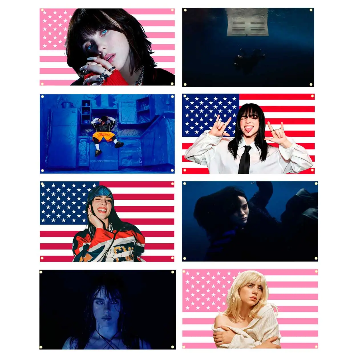 60x90cm/90x150cm Singer B-Billie E-Eilish Flag Tapestry Hit Me Hard And Soft Music Art Banner For Bedroom Home Outdoor Decor